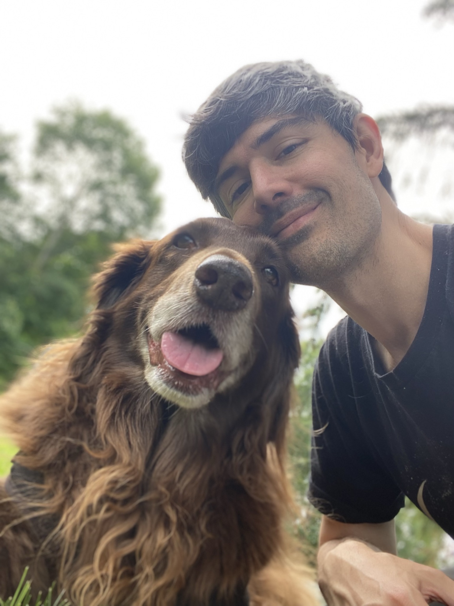 Ricky and Addie outdoors